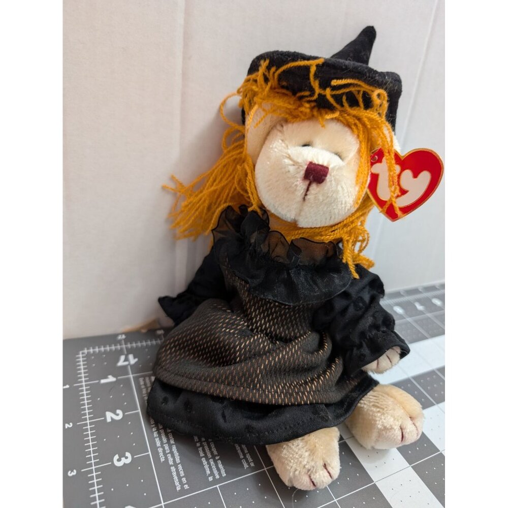 Jointed‎ Witch Bear TY Attic Treasures Hagatha Y2K Halloween orange hair 10 in